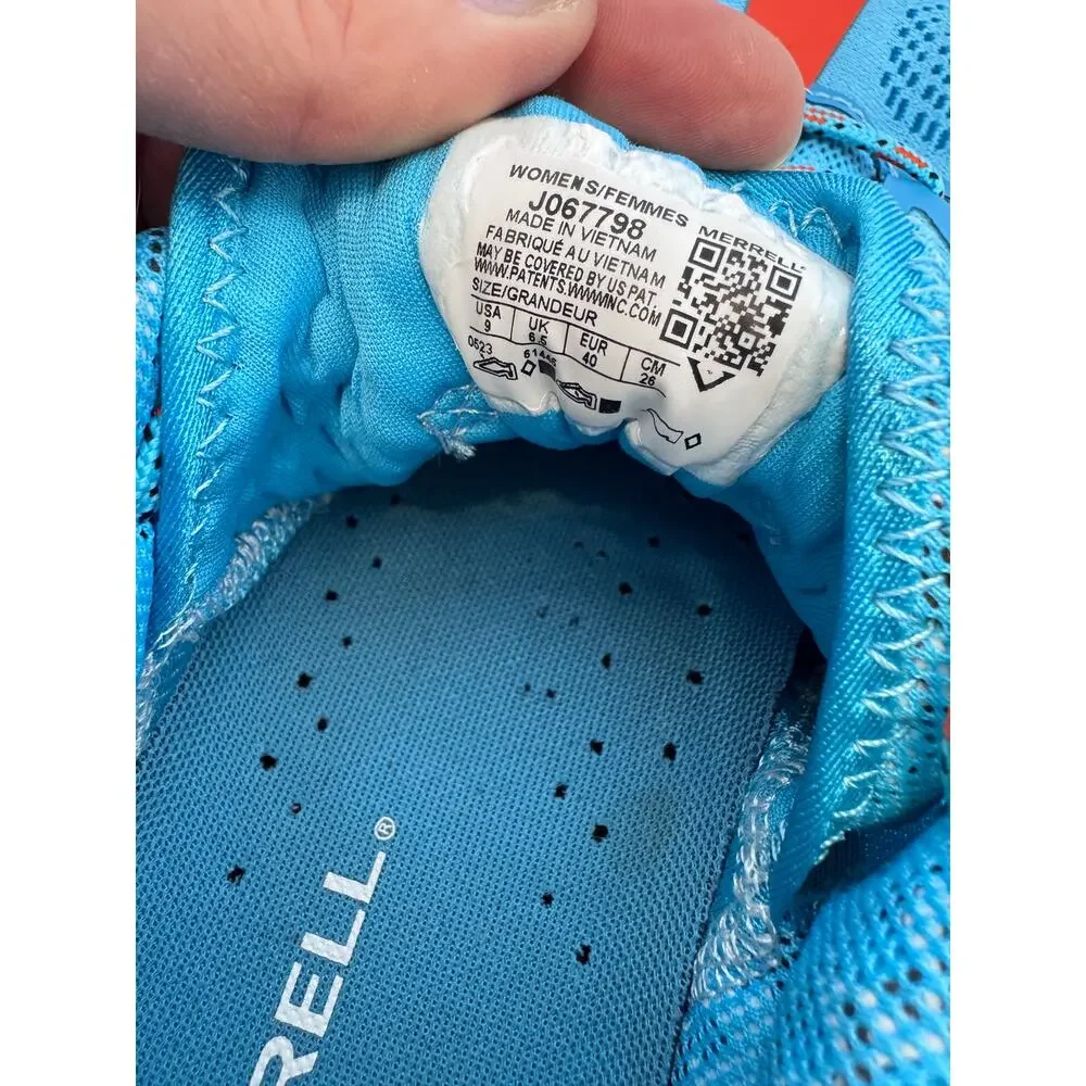 Merrell Agility Peak 5 Trail Shoes Women's 9 Blue Hiking Running Vibram Sneakers